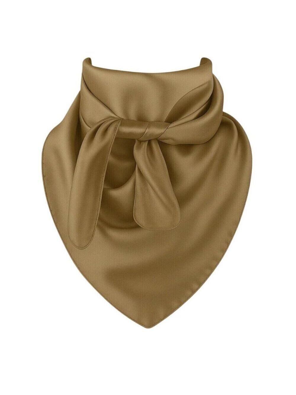 Camel Brown Wild Rag Scarf 35x35 Satin Western Cowgirl Cowboy Bandana